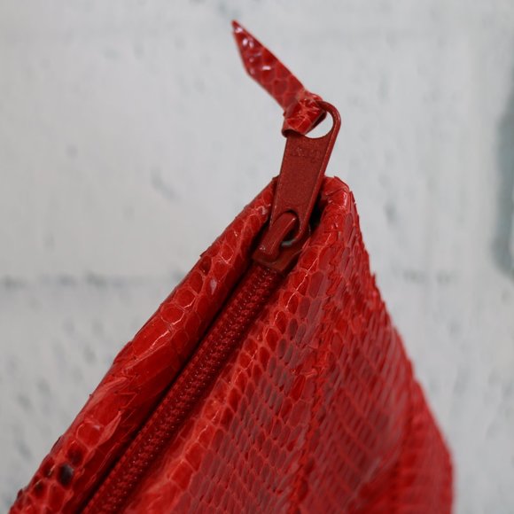 Clemente Red Snakeskin Clutch - Picture 4 of 8